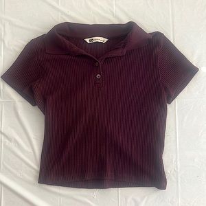 Maroon Soft Polo Women’s Top in Medium